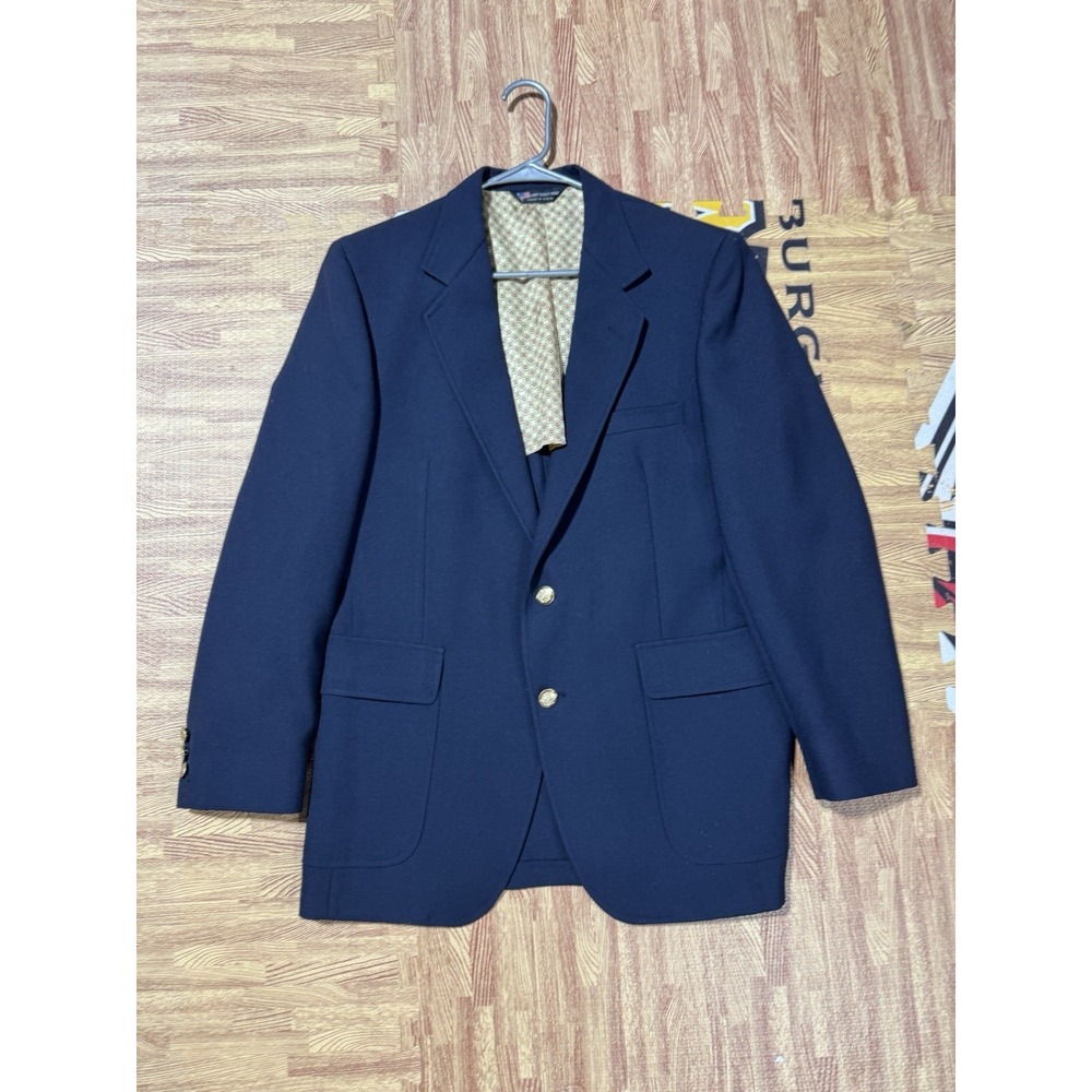John Alexander Cashmere Wool Blend Navy Blue Blazer Jacket 40R